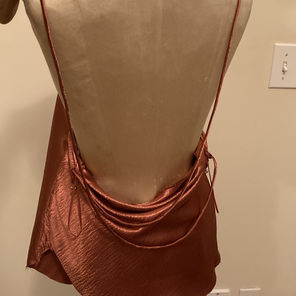 Rust Silk Tank - Picture 2 of 3